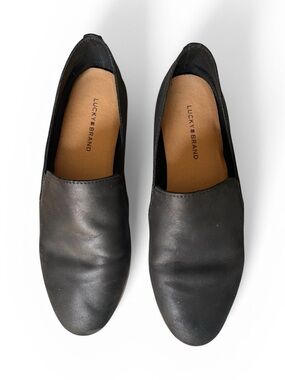 Lucky Brand Charsa 2 Black Leather Slip-On Loafers